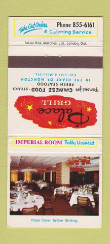 Matchbook Cover - Palace Grill Chinese Moncton NB WEAR 30 Strike
