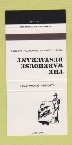 Matchbook Cover - Warehouse Restaurant Edmonton AB 30 Strike