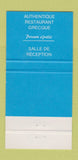 Matchbook Cover - Restaurant Avenue Grecque QC 30 Strike