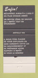 Matchbook Cover - Lalonde & Belhumeur Associes Gagnon QC Montreal 30 Strike