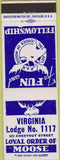 Matchbook Cover - Matchbook Cover Moose Lodge Virginia MN
