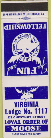 Matchbook Cover - Matchbook Cover Moose Lodge Virginia MN