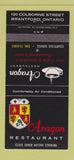 Matchbook Cover - Aragon Restaurant Brantford ON 30 Strike