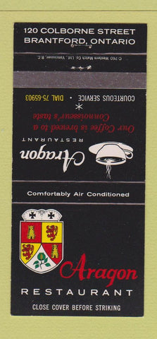 Matchbook Cover - Aragon Restaurant Brantford ON 30 Strike
