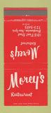 Matchbook Cover - Morey's Restaurant Binghamton NY 30 Strike
