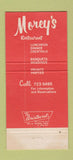 Matchbook Cover - Morey's Restaurant Binghamton NY 30 Strike