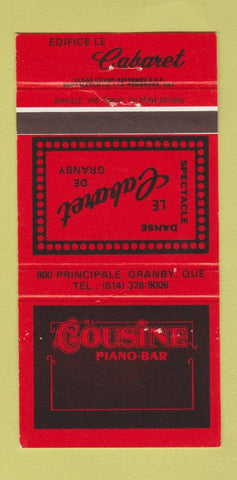 Matchbook Cover - Gousine Piano Bar Cabaret Granby QC 30 Strike
