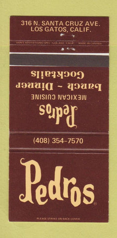 Matchbook Cover - Pedro's Mexican Food Los Gatos CA 30 Strike