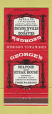 Matchbook Cover - George's Seafood Steak Brooklyn NY 30 Strike
