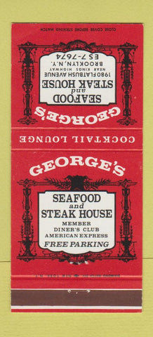Matchbook Cover - George's Seafood Steak Brooklyn NY 30 Strike