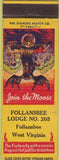 Matchbook Cover - Matchbook Cover Moose Lodge Follansbee WV