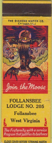 Matchbook Cover - Matchbook Cover Moose Lodge Follansbee WV