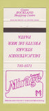 Matchbook Cover - Restaurant Mirage Montreal Dorval QC 30 Strike