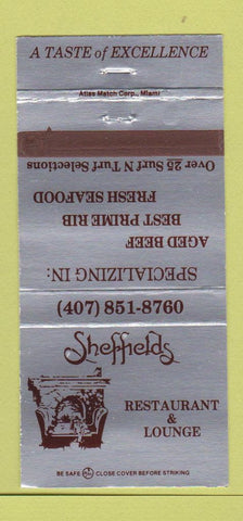 Matchbook Cover - Sheffields Restaurant  30 Strike