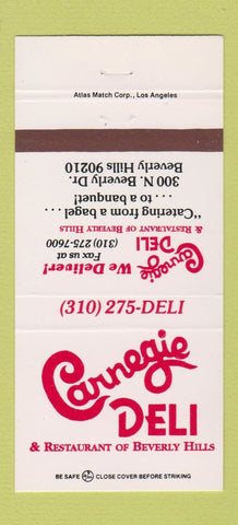 Matchbook Cover - Carnegie Deli Beverly Hills CA 30 Strike