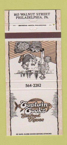 Matchbook Cover - Captain Cook's Seafood House Philadelphia PA 30 Strike