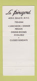 Matchbook Cover - Le Perigord New York City restaurant 30 Strike