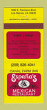 Matchbook Cover - Espana's Mexican Restaurant Los Banos CA 30 Strike