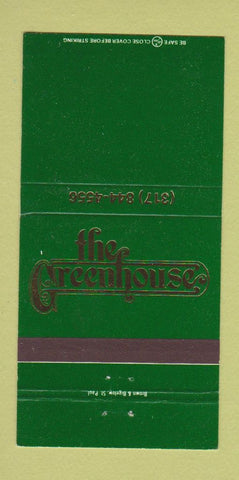Matchbook Cover - The Greenhouse Restaurant Indianapolis IN 30 Strike