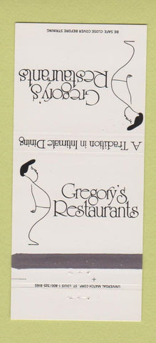 Matchbook Cover - Gregory's Restaurants Downey Anaheim CA Phoenix 30 Strike