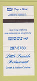 Matchbook Cover - Little Seaside Restaurant Greek Campbell River BC 30 Strike