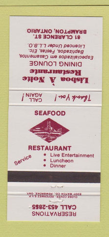 Matchbook Cover - Lisboa A Noite Restaurant Brampton ON 30 Strike