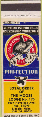 Matchbook Cover - Matchbook Cover Moose Lodge Lincoln NE