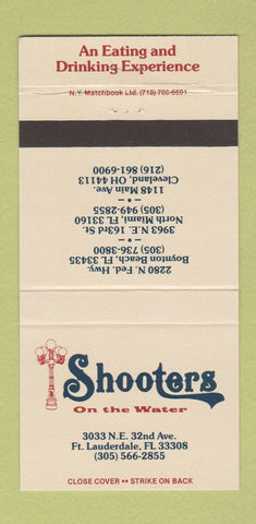 Matchbook Cover - Shooters Fort Lauerdale Boynton Beach Miami FL 30 Strike