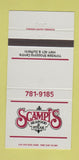 Matchbook Cover - Scampi's Seafood Steak Yorkdale ON 30 Strike