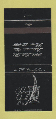 Matchbook Cover - Silver Quill Lakewood OH 30 Strike