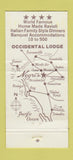Matchbook Cover - Negri's Occidental Lodge CA 30 Strike