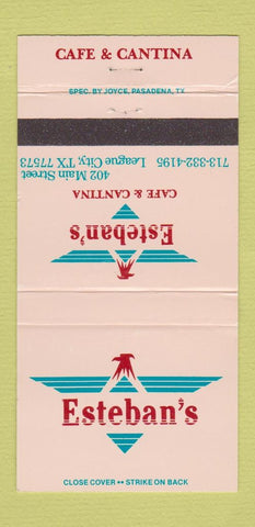 Matchbook Cover - Esteban's Cafe Cantina League City TX 30 Strike