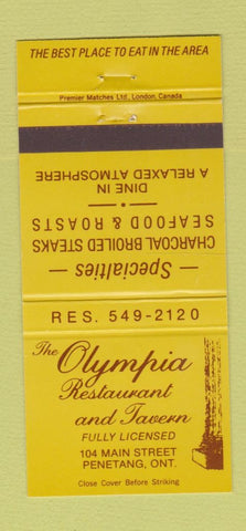 Matchbook Cover - Olympia Restaurant Tavern Penetang ON 30 Strike