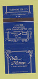 Matchbook Cover - Belle Maison Restaurant Mississauga ON 30 Strike