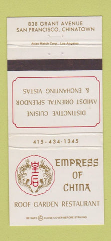 Matchbook Cover - Empress of China Chinese Restaurant San Francisco CA 30 Strike