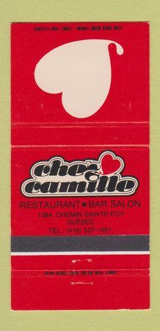 Matchbook Cover - Chez Camille Restaurant Sainte Foy QC 30 Strike