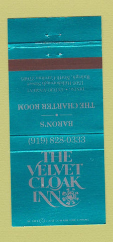 Matchbook Cover - Velvet Cloak Inn Baron's Raleigh NC 30 Strike