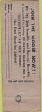 Matchbook Cover - Matchbook Cover Moose Lodge Cresson PA WORN