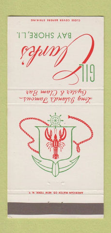 Matchbook Cover - Gil Clark's Restaurant Bay Shore LI NY 30 Strike