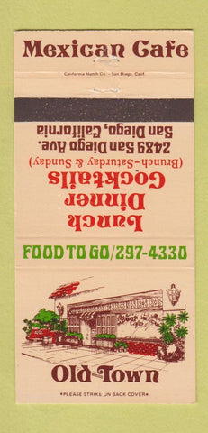 Matchbook Cover - Old Town Mexican Cafe San Diego CA 30 Strike