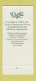 Matchbook Cover - Clyde's American Bar Washington DC  30 Strike