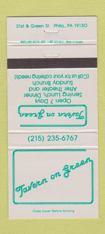 Matchbook Cover - Tavern on the Green Philadelphia PA 30 Strike