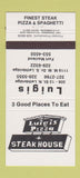Matchbook Cover - Luigis Pizza Steak Lethbridge AB 30 Strike
