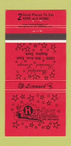 Matchbook Cover - Hot Spot Pizza Restaurant Regina SK 30 Strike