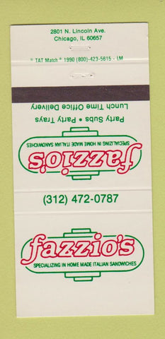 Matchbook Cover - Fazzio's Italian Sandwiches Chicago IL 30 Strike