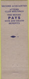 Matchbook Cover - Matchbook Cover Moose Lodge Shamokin PA