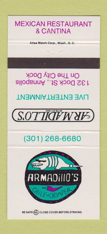 Matchbook Cover - Armadillo's Annapolis MD Mexican restaurant 30 Strike