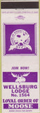 Matchbook Cover - Matchbook Cover Moose Lodge Wellsburg WV