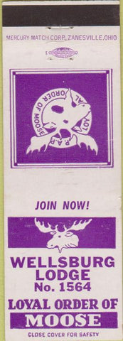 Matchbook Cover - Matchbook Cover Moose Lodge Wellsburg WV