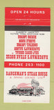 Matchbook Cover - Ranchman's Steak House Calgary AB  30 Strike
